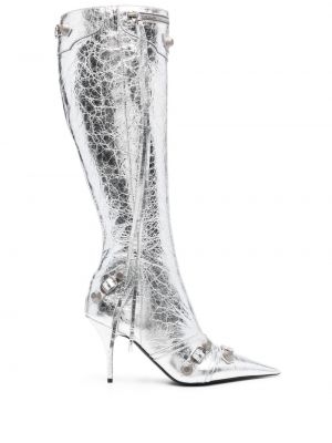 Stivali a punta appuntita Balenciaga argento