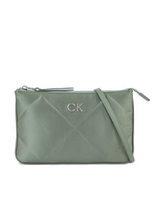 Атласная сумка через плечо Calvin Klein зеленая