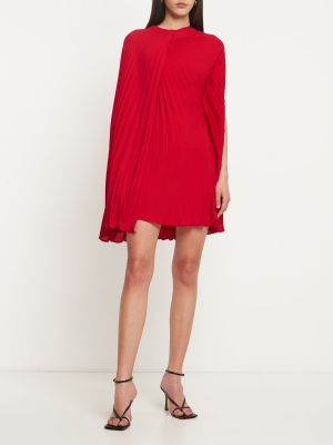 Rochie mini de mătase plisată Valentino roșu