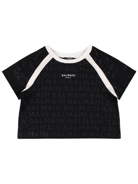 Trøje bomuld t-shirt for piger Balmain sort