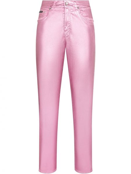 Vaqueros rectos de cintura alta Dolce & Gabbana rosa