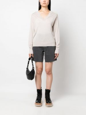 Sweter wełniany z dekoltem w serek Calvin Klein