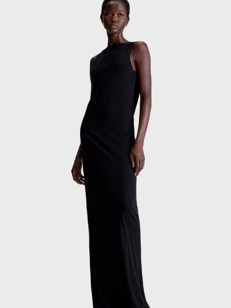 Черное длинное платье Calvin Klein