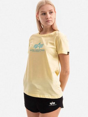 Bavlněné tričko Alpha Industries žluté
