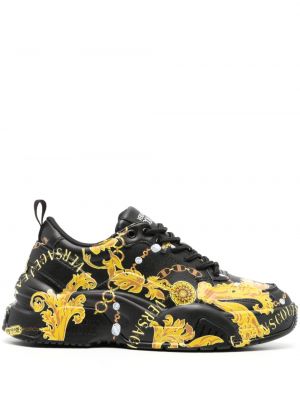 Deri sneaker Versace Jeans Couture siyah