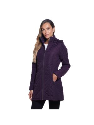 Стеганая куртка с капюшоном Gallery фиолетовая