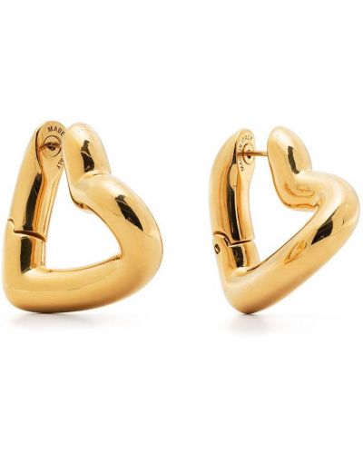 Boucles d'oreilles à boucle de motif coeur Balenciaga doré