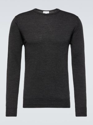 Jersey de lana de tela jersey Sunspel gris