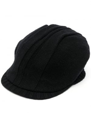 Плетена вълнена шапка Yohji Yamamoto черно