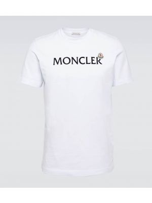 Pamučna majica od jersey Moncler bijela