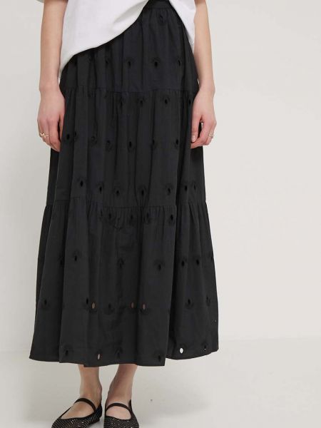 Pamučna maksi suknja Desigual crna