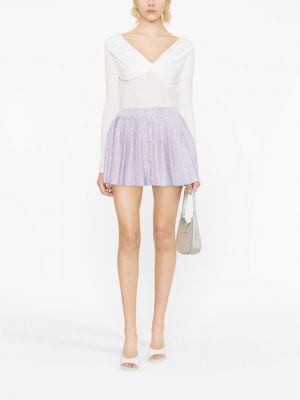Plisuotas mini sijonas su blizgučiais Self-portrait violetinė