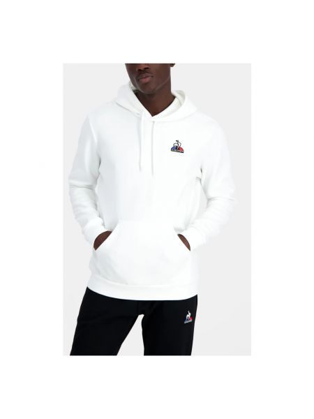 Sudadera con capucha de algodón elegante Le Coq Sportif blanco