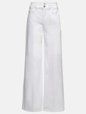 Voľné nohavice s vysokým pásom Frame biela
