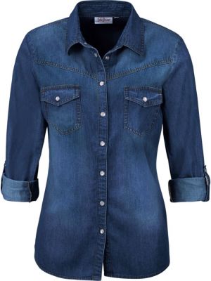 Джинсовая рубашка John Baner Jeanswear синяя