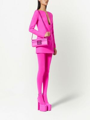 Krepa mini kleita Valentino Garavani rozā