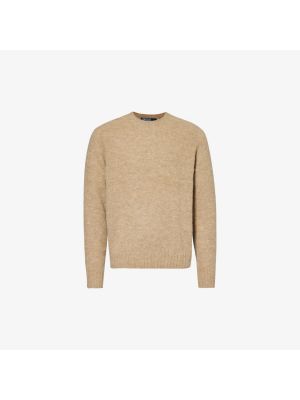 Трикотажный шерстяной свитер Polo Ralph Lauren коричневый