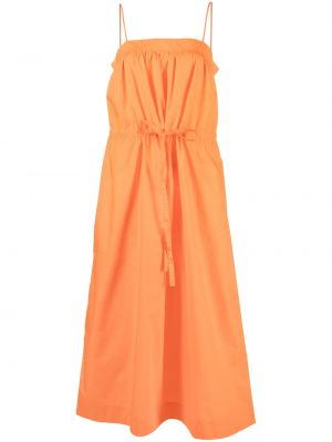 Puuvillased kleit Ganni oranž