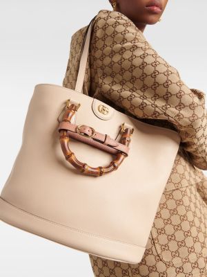 Kožená nákupná taška Gucci