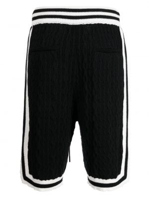 Shorts de sport à rayures en tricot Mostly Heard Rarely Seen noir
