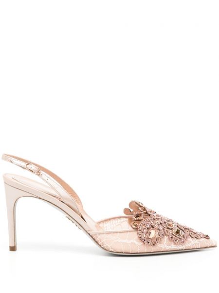 Кожени полуотворени обувки René Caovilla розово