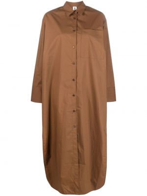 Bombažna srajčna obleka By Malene Birger rjava