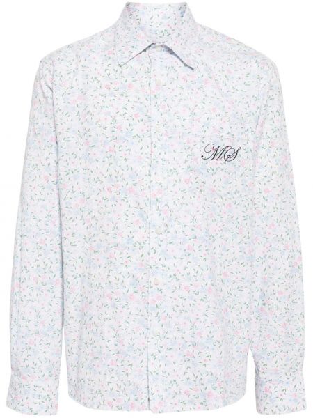 Chemise en coton à fleurs Marine Serre blanc