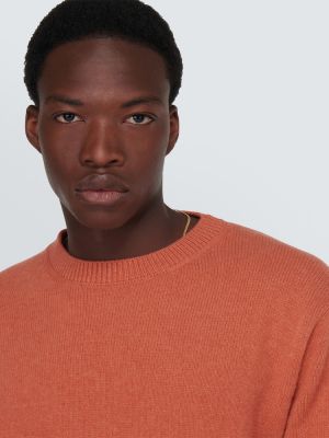 Kašmírový sveter s výšivkou The Elder Statesman oranžová