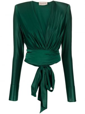 Блуза с v-образно деколте Alexandre Vauthier зелено
