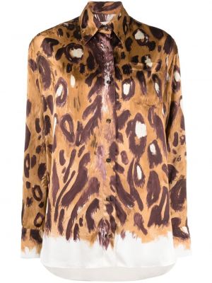 Krekls ar apdruku ar leoparda rakstu Marni brūns