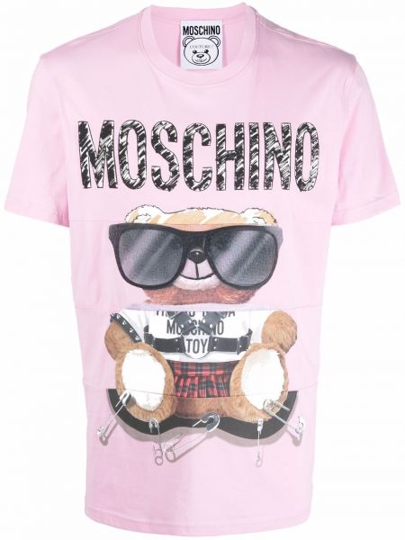Tricou cu imagine Moschino roz