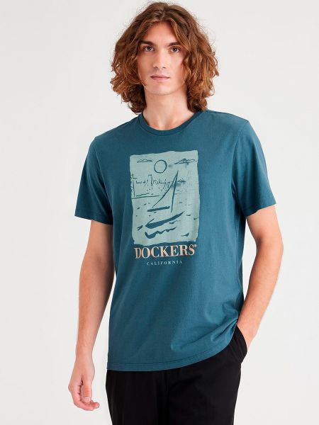 Camiseta slim fit manga corta Dockers azul