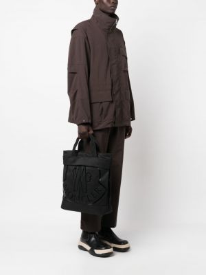 Shopper kabelka s potiskem Moncler černá