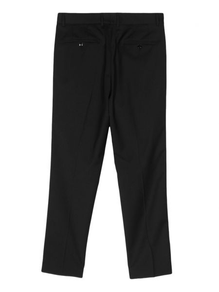 Vlněné saténové kalhoty Manuel Ritz černé