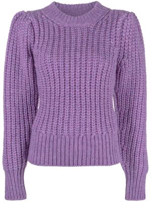 Плетен пуловер Isabel Marant виолетово