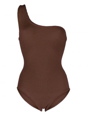 Maillot de bain asymétrique Hunza G marron