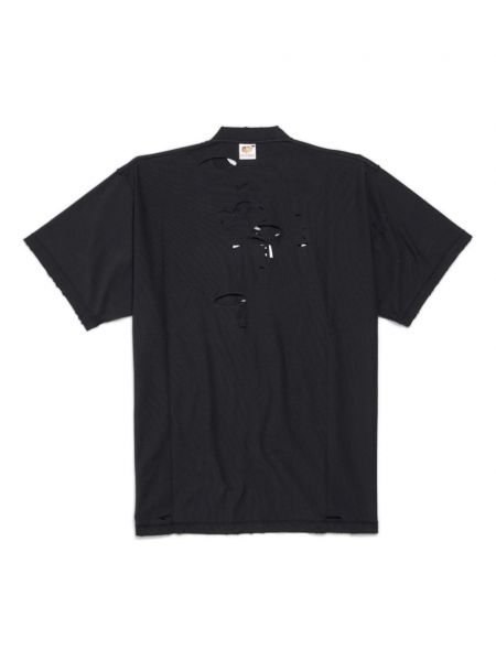 Siuvinėtas marškinėliai Balenciaga juoda