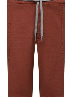 Хлопковые льняные шорты Marco Pescarolo коричневые