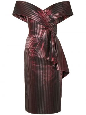 Vestido de cóctel ajustado péplum drapeado Saiid Kobeisy rojo