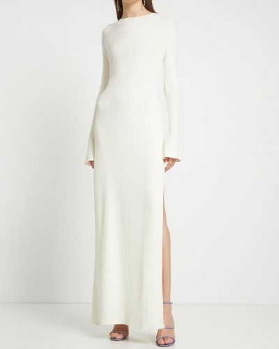 Sukienka długa z otwartymi plecami Mach & Mach biała