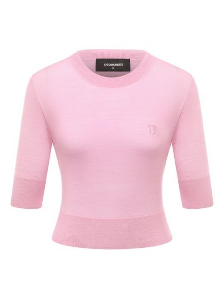 Шерстяной пуловер Dsquared2 розовый