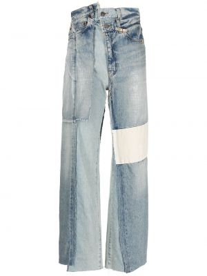 Asymmetrisk straight jeans Maison Mihara Yasuhiro blå