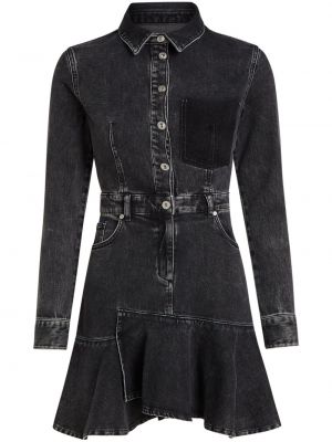 Džínsové šaty s volánmi Karl Lagerfeld Jeans čierna