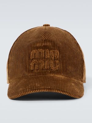 Medvilninis kepurė su snapeliu Miu Miu ruda