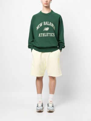 Medvilninis siuvinėtas džemperis New Balance žalia
