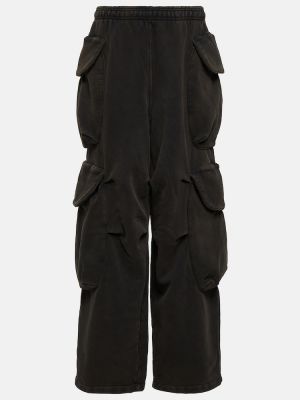 Bavlněné fleecové cargo kalhoty Entire Studios černé