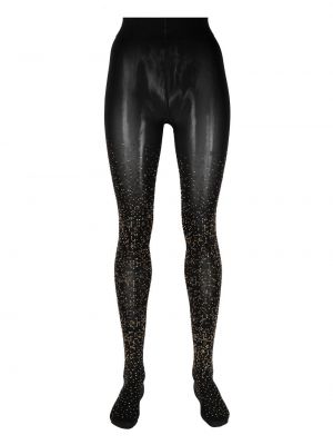 Hlačne nogavice s kristali Wolford črna
