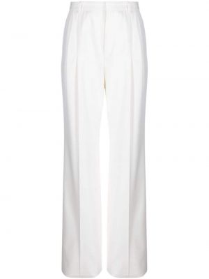 Pantaloni de mătase cu croială lejeră Saint Laurent alb
