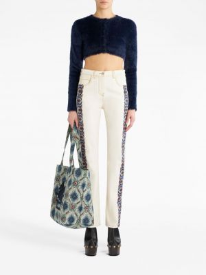 Květinové bavlněné straight fit džíny s potiskem Etro