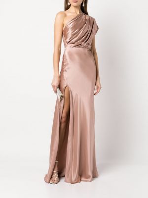 Asymetrické šaty s otevřenými zády Michelle Mason růžové